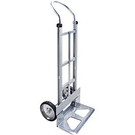 Aluminum Hand Truck, Rubber Wheels, Continuous Handle- 1 Ea