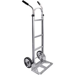 Aluminum Hand Truck, Rubber Wheels, Dual Handle- 1 Ea