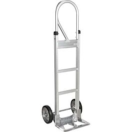 Aluminum Hand Truck, Rubber Wheels, P-Handle- 1 Ea