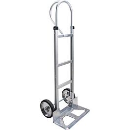 Aluminum Hand Truck, Rubber Wheels, P-Handle- 1 Ea