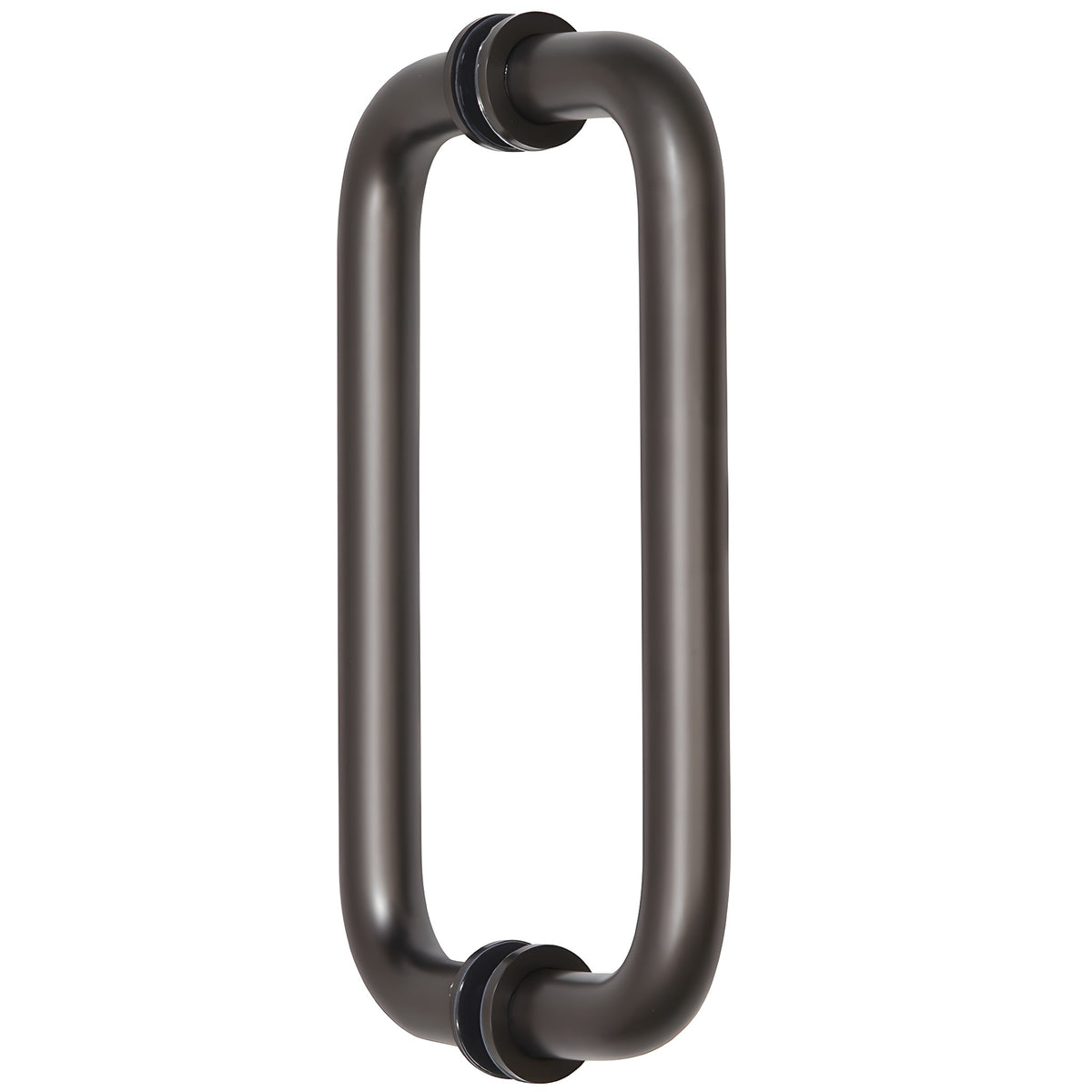CRL Matte Gun Metal 8" Back-to-Back Solid Brass 3/4" Diameter Pull Handles with Metal Washers
