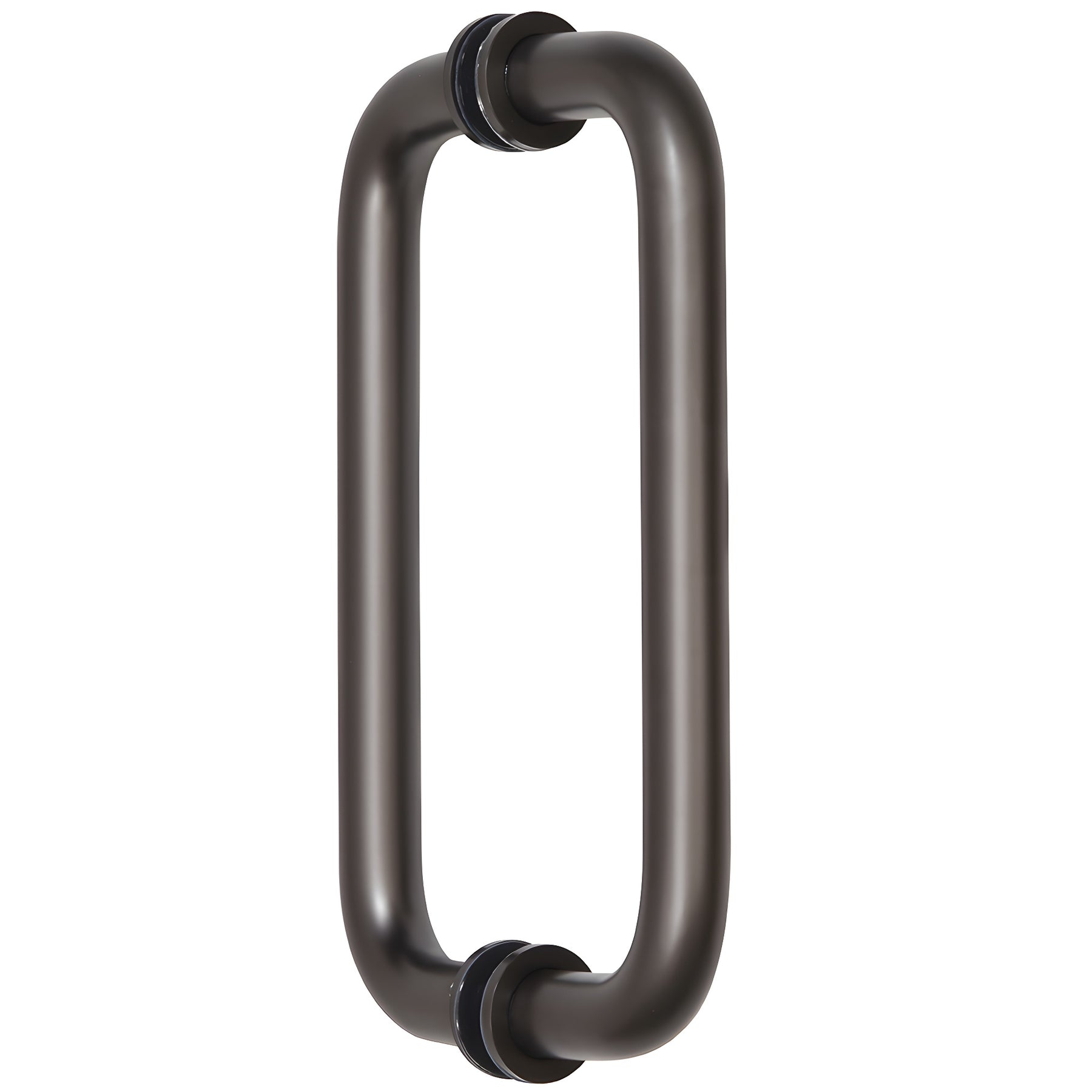 CRL Matte Gun Metal 8" Back-to-Back Solid Brass 3/4" Diameter Pull Handles with Metal Washers