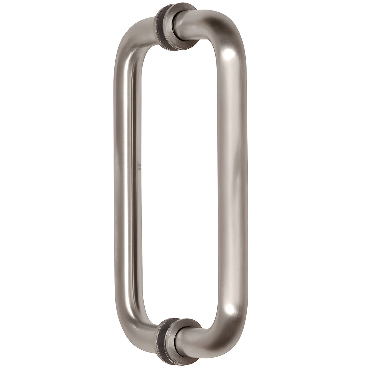 CRL Brushed Nickel 8" Back-to-Back Solid Brass 3/4" Diameter Pull Handles with Metal Washers