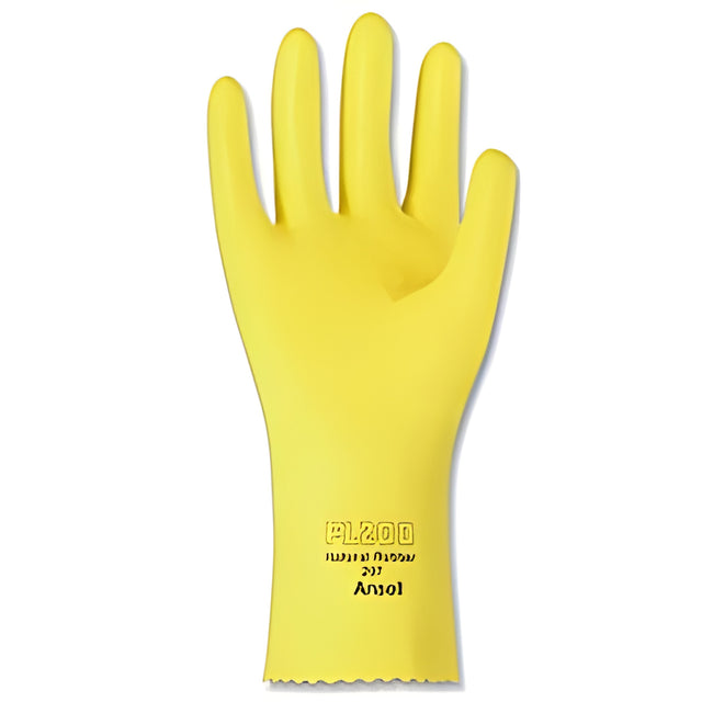 Ansell 297 Yellow Latex Gloves, Sz 7 – 12 Pairs/Bag