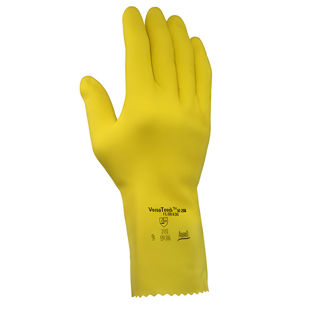 Ansell 298 Yellow Latex Gloves, Sz 7 – 12 Pairs/Bag