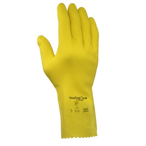 Ansell 298 Yellow Latex Gloves, Sz 9- 12 Pr / Bag