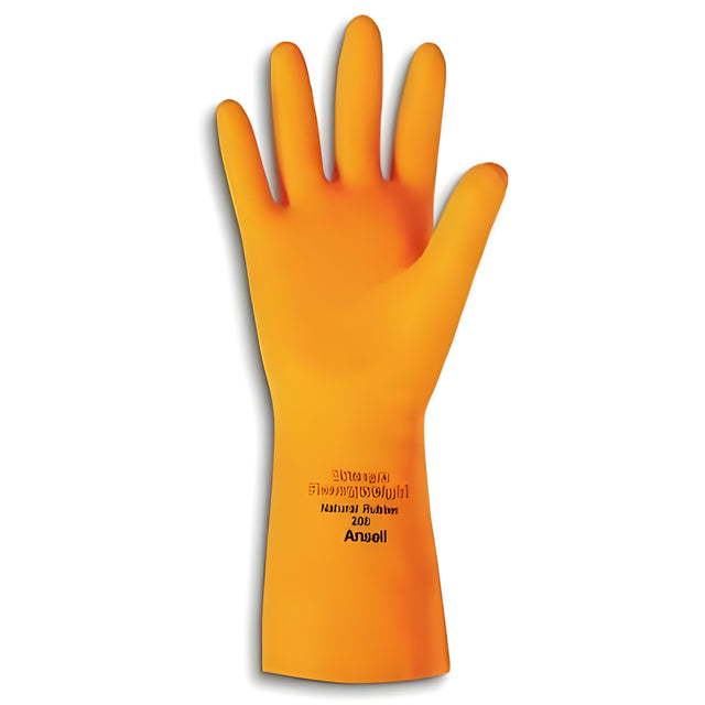 Ansell Latex Gloves, Orange, Sz 7.5 – 12 Pairs/Bag