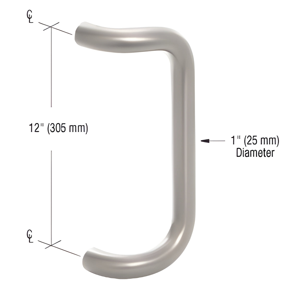 CRL Clear Anodized 12" Centerline to Centerline Astral Pull Handle