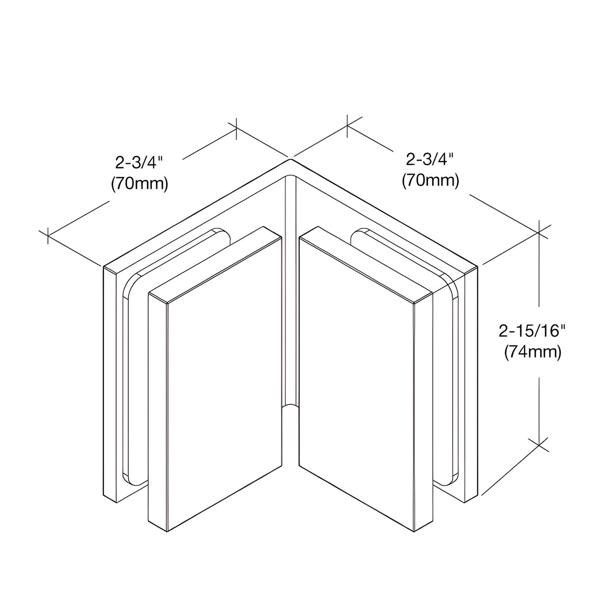 CRL Brushed Bronze Bellagio Series Glass-to-Glass Bracket