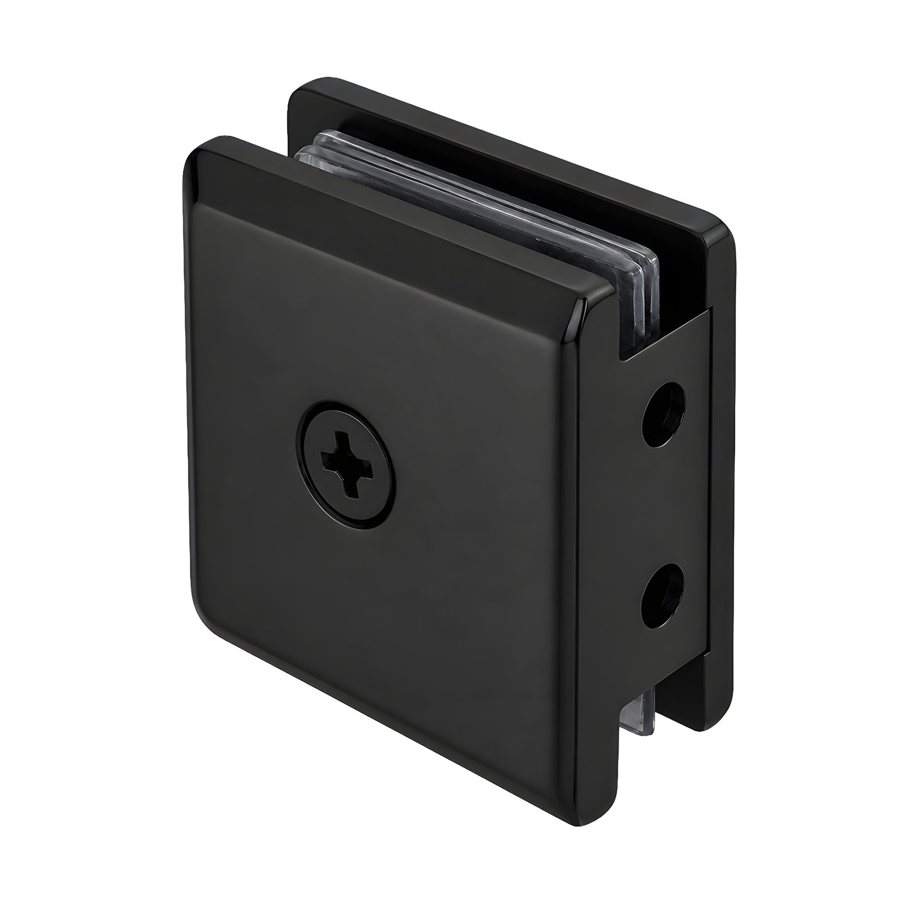 CRL Matte Black Beveled Style Notch-in-Glass Fixed Panel U-Clamp