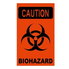 Bio-Hazard Label, 7.5 x 12.5cm- 1 Each