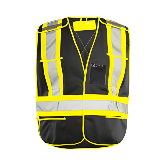 Traffic Vest, Universal 5 Pt. Solid, Tearaway, Black
