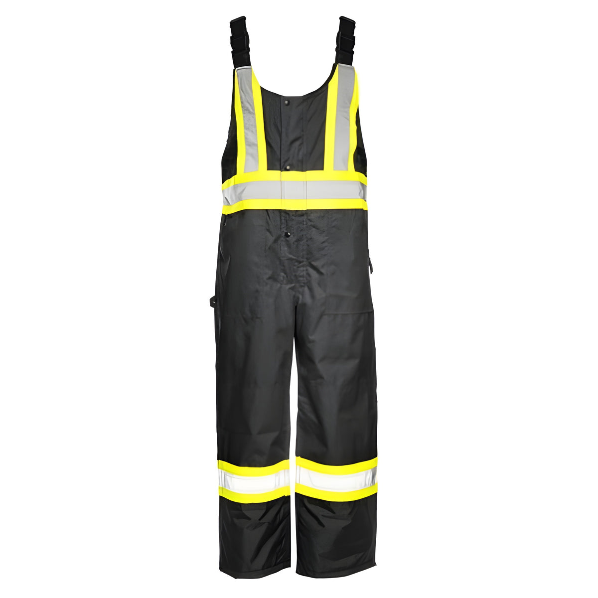 Winter Traffic Bib Overalls, 4" Refl. Tape, Black, X Large- 1 Each