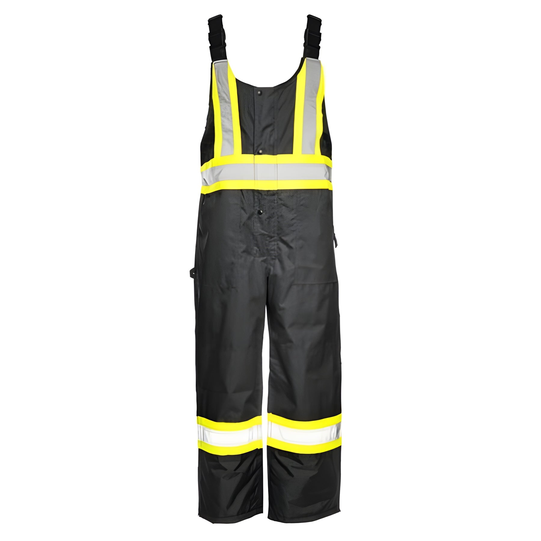 Winter Traffic Bib Overalls, 4" Refl. Tape, Black, X Large- 1 Each
