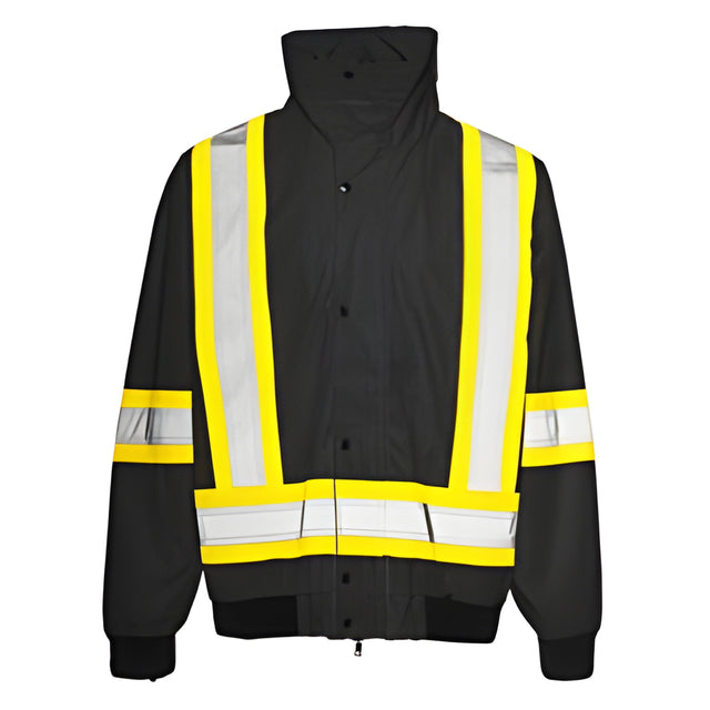 6 – in – 1 Winter Traffic Jacket, 4" Reflective Tape, Black, Large