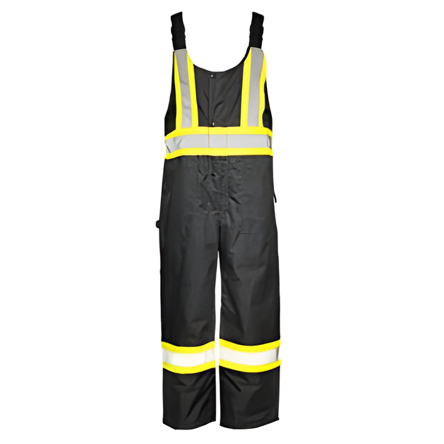 Winter Traffic Bib Overalls, 4" Refl. Tape, Black, Medium