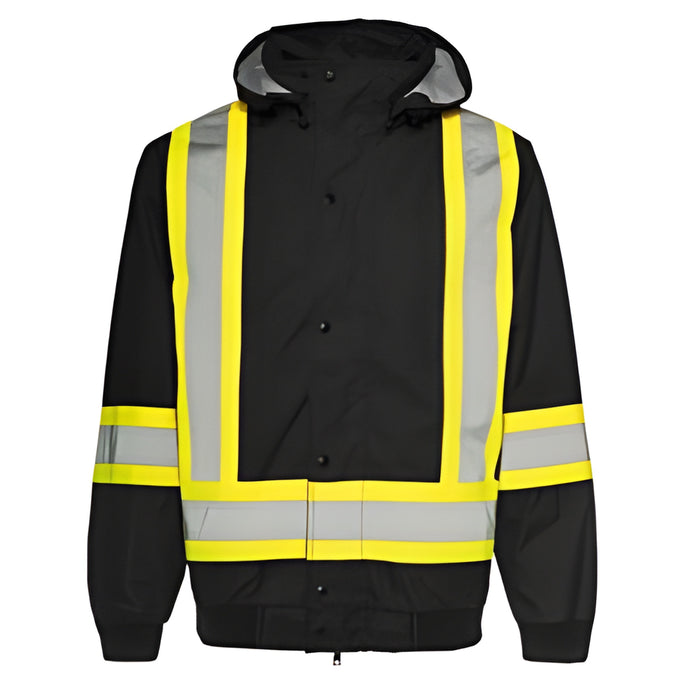 3 – in – 1 Winter Traffic Jacket, 4" Reflective Tape, Black, 3XL