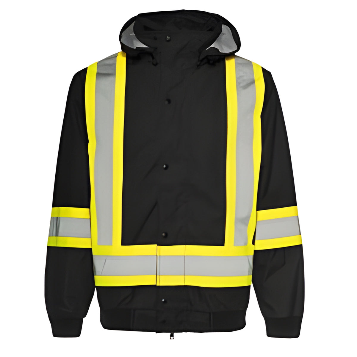 3 - in -1 Winter Traffic Jacket, 4" Reflective Tape, Black, Large- 1 Each