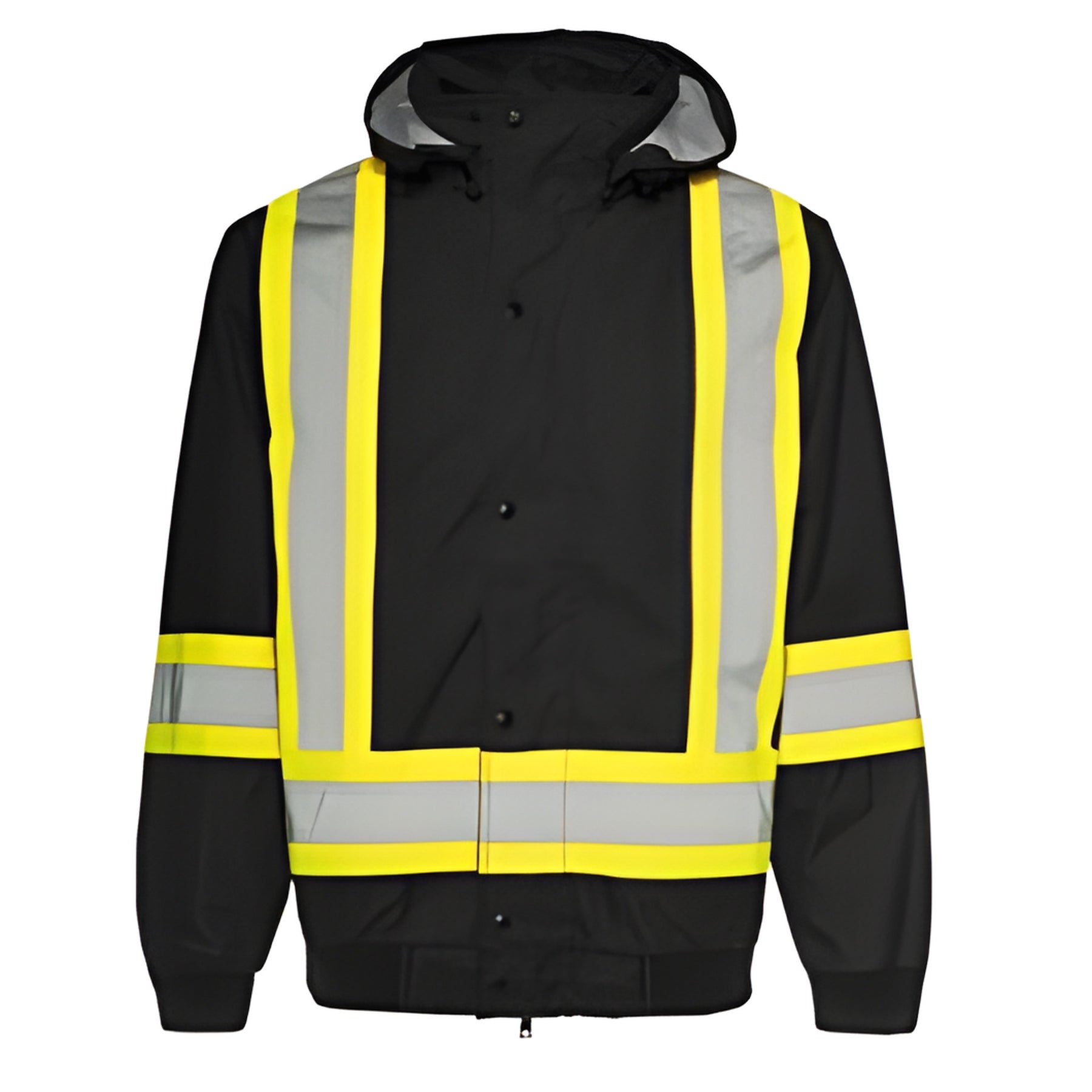 3 - in -1 Winter Traffic Jacket, 4" Reflective Tape, Black, Large- 1 Each