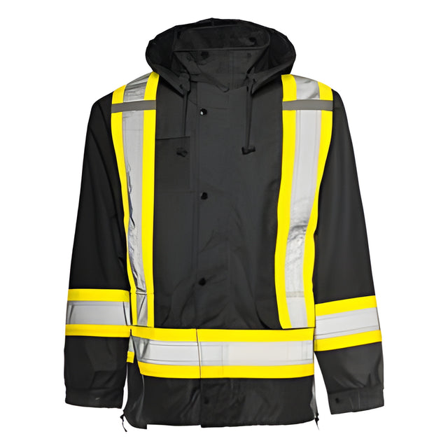 6 – in – 1 Winter Traffic Parka, 4" Reflective Tape, Black, Medium