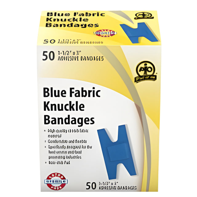 Blue Fabric Knuckle Bandage, 7.5 x 3.75cm – 50/Box
