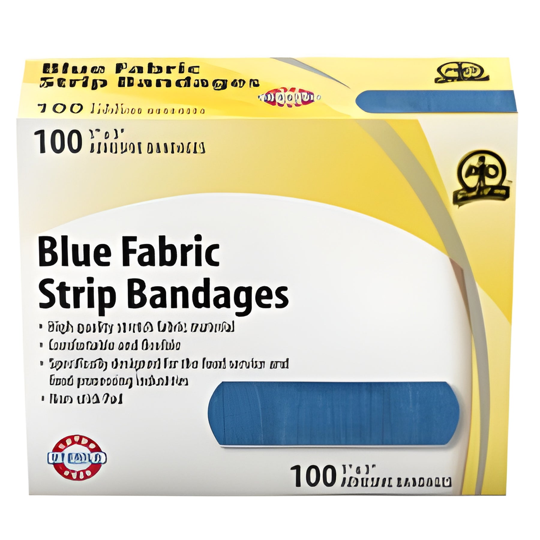 Blue Fabric Strip Bandage, 7.5 x 2.5cm- 100/Box