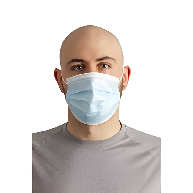 Stellar Pleated Mask with Ear Loops, Level 2, Blue, One Size Fits All – 50/Box