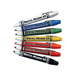 Brite- Mark Medium Permanent Paint Marker / Valve Action, White- 12 / Case