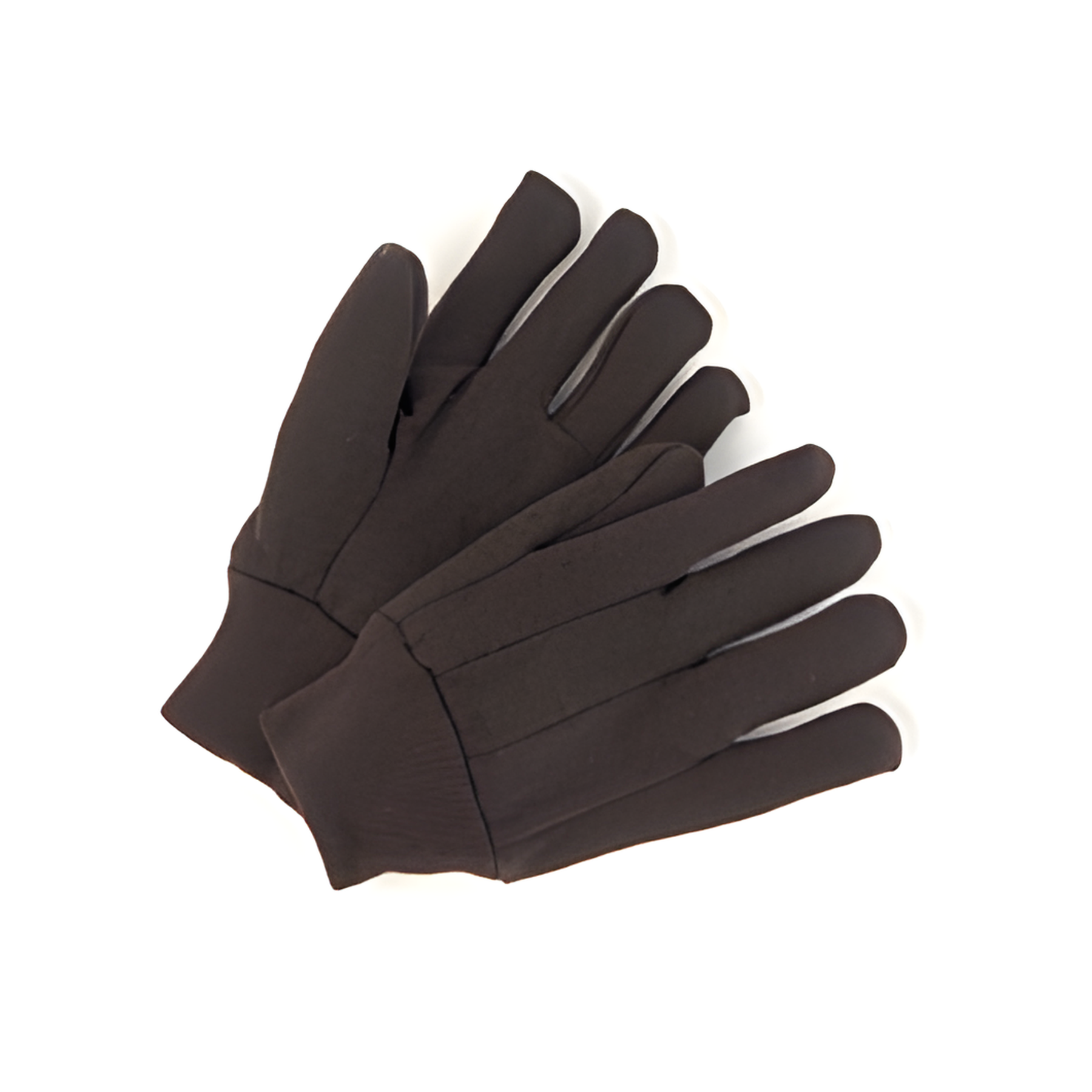 Brown Jersey Cotton Gloves, Knitwrist- Men's Size