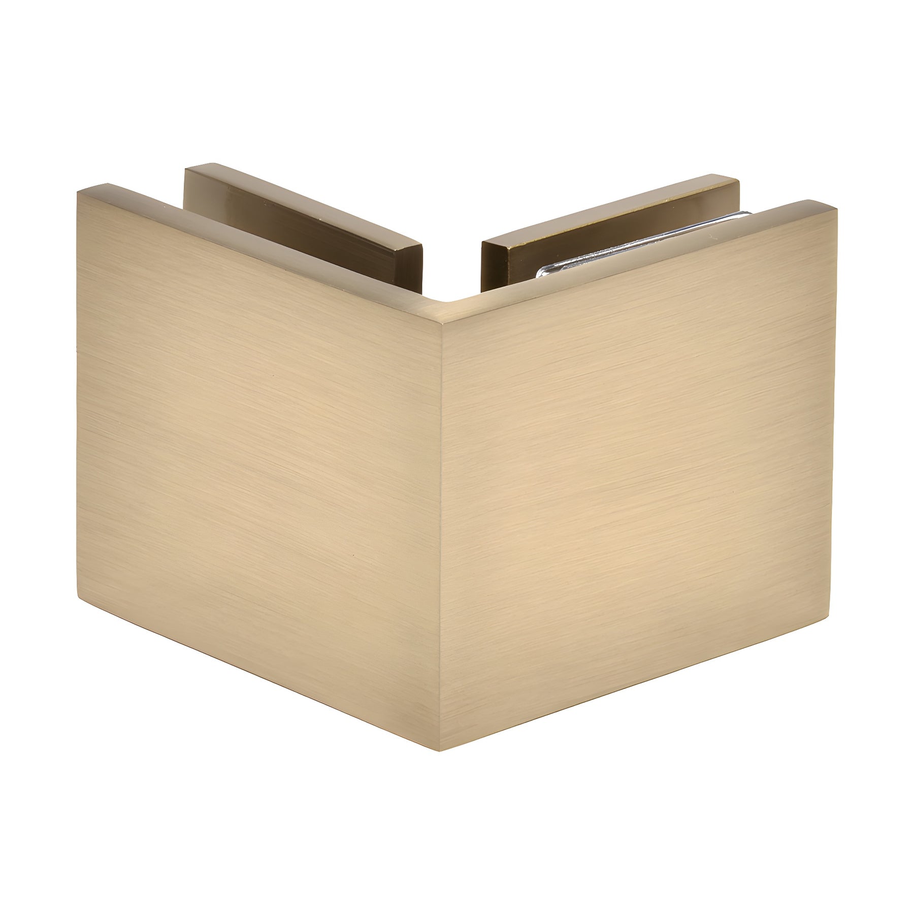 CRL Brushed Bronze Square 90 Degree Glass-to-Glass Clamp