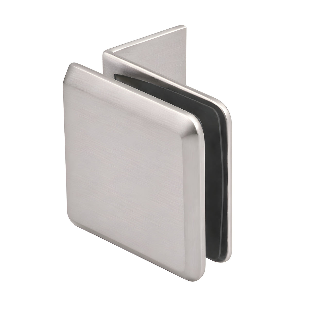 CRL Brushed Nickel Fixed Panel Beveled Clamp With Small Leg