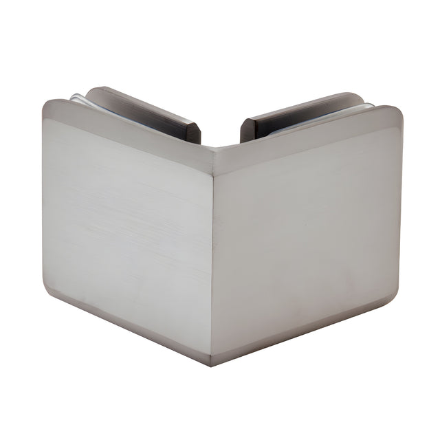 CRL Brushed Nickel Beveled Style 90º Glass-to-Glass Clamp