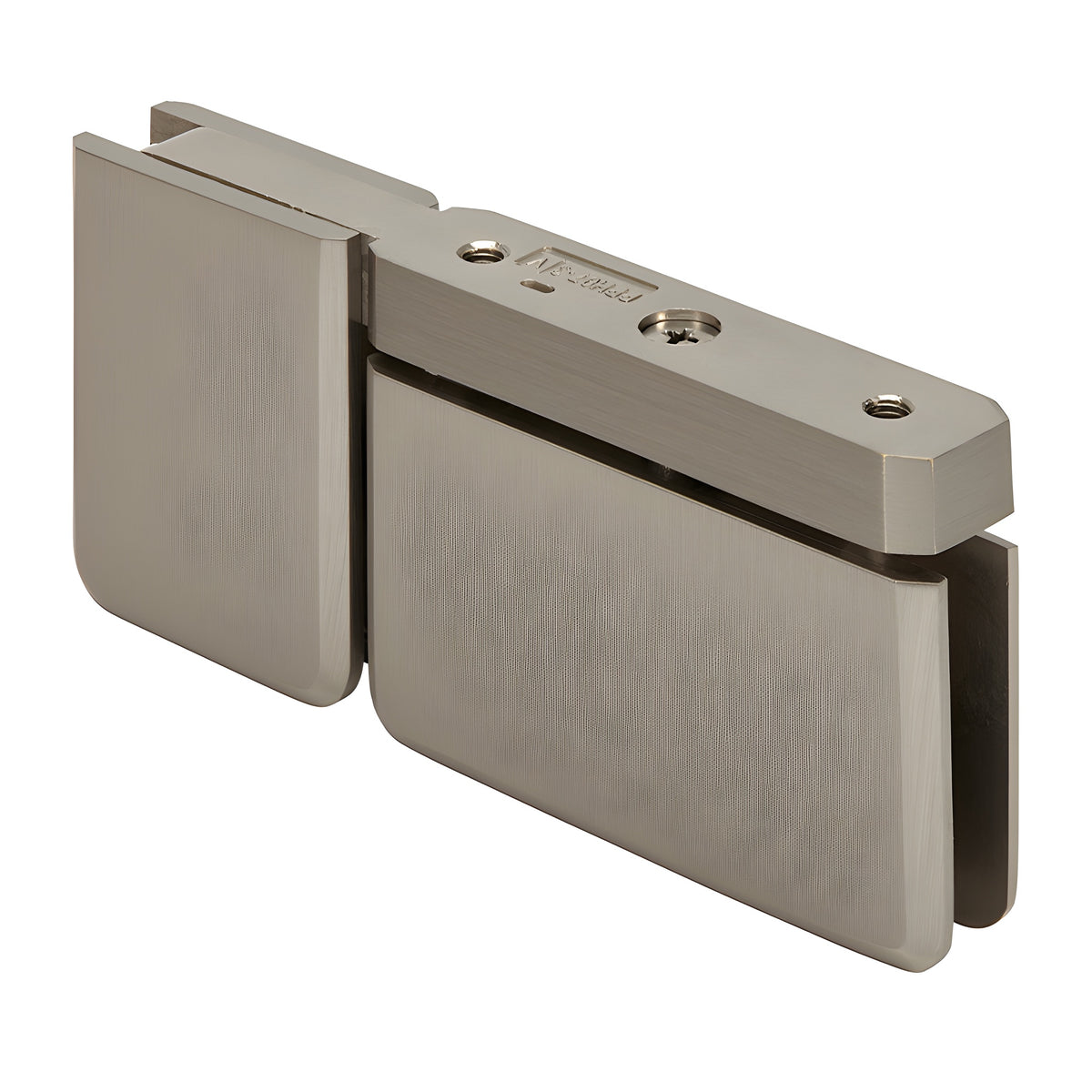 CRL Brushed Nickel Top or Bottom Mount Prima Pivot Hinge with Attached U-Clamp