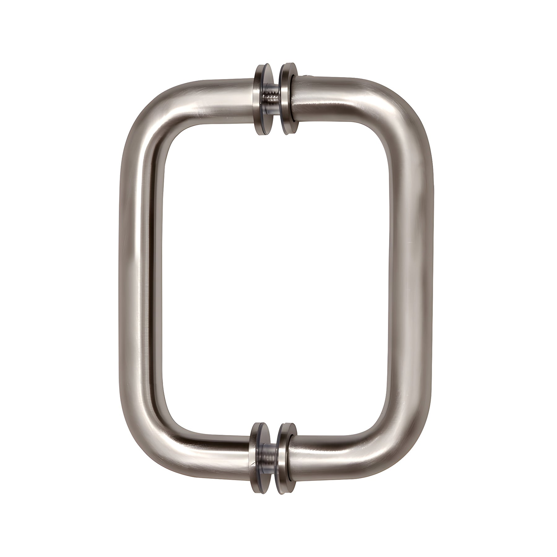 CRL Brushed Nickel 6" Back-to-Back Solid Brass 3/4" Diameter Pull Handles with Metal Washers