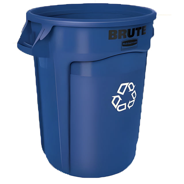 Brute Garbage Container, 44 Gal, Recycling Blue- 1 Ea