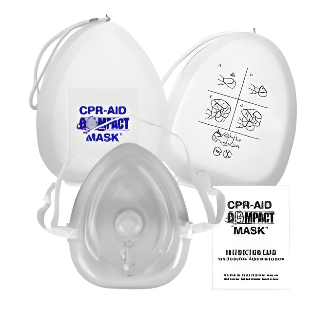 CPR Compact Mask w/ O2 Inlet & Case- 1 Ea