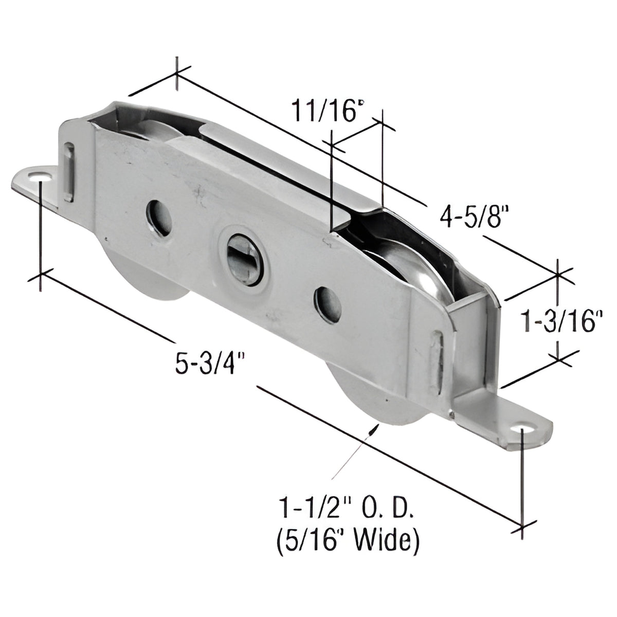 CRL 1-1/2" Tandem Stainless Steel Sliding Glass Door Roller with 11/16" Wide Housing