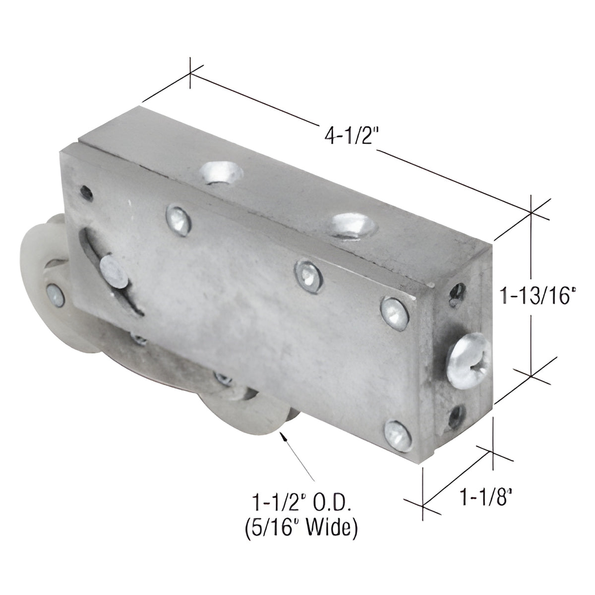CRL 1-1/2" Tandem Steel Sliding Glass Door Rollers with 1-1/8" Wide Housing for Kawneer® Doors