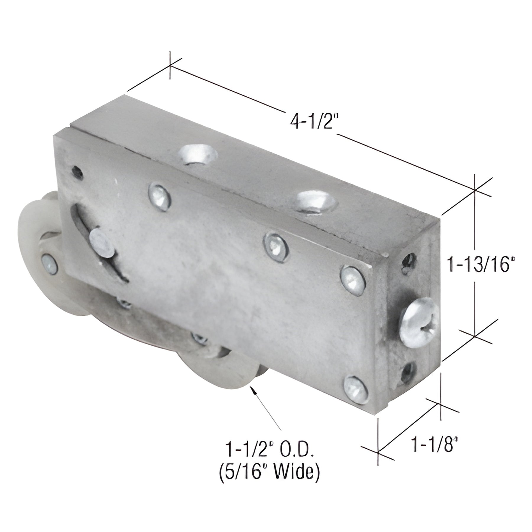 CRL 1-1/2" Tandem Steel Sliding Glass Door Rollers with 1-1/8" Wide Housing for Kawneer® Doors