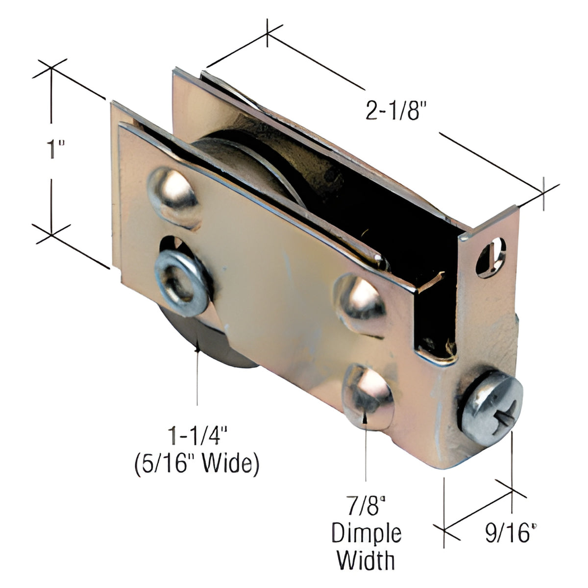 CRL 1-1/4" Steel Sliding Glass Door Roller for Viking Doors