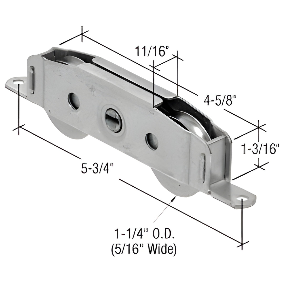CRL 1-1/4" Tandem Stainless Steel Sliding Glass Door Roller with 11/16" Wide Housing