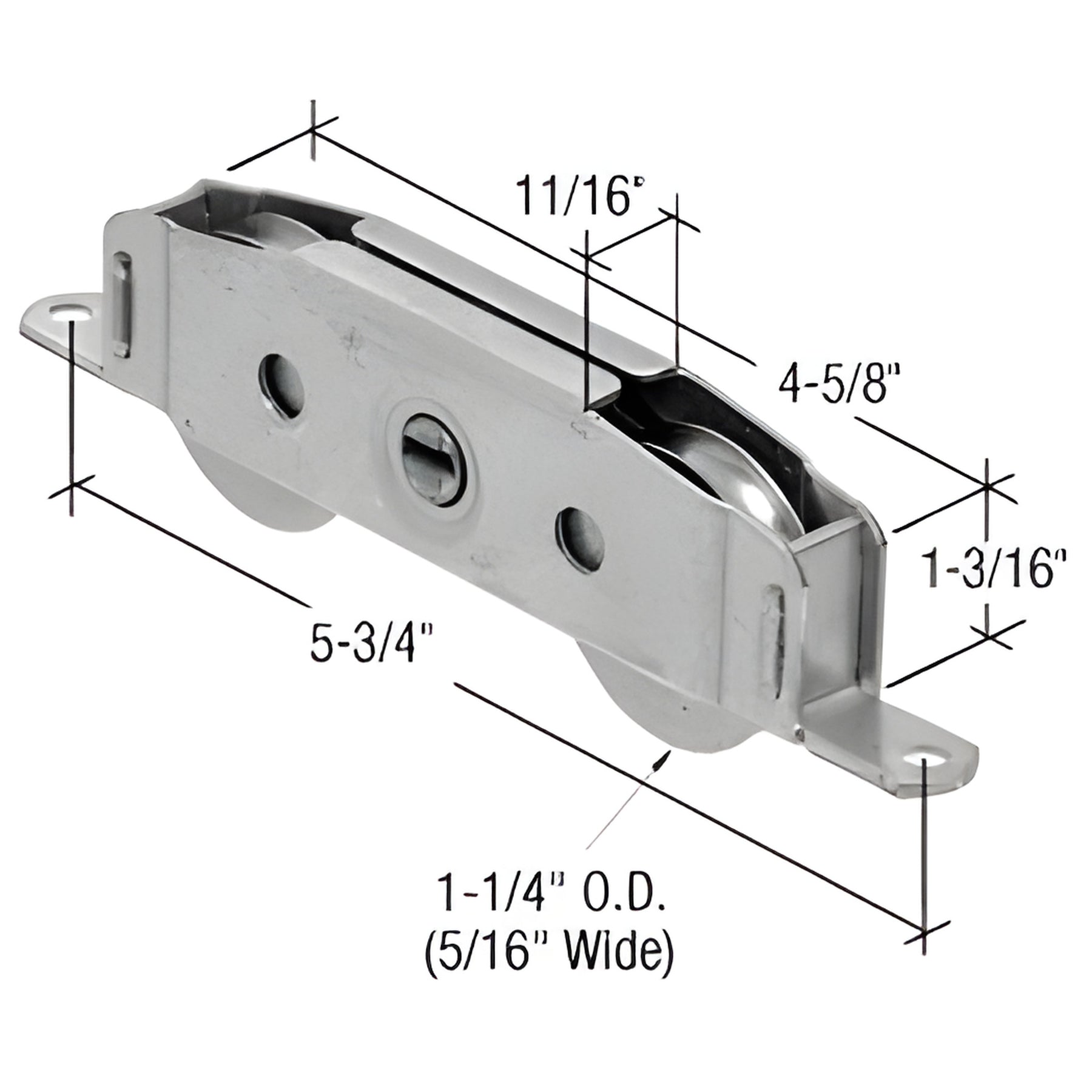 CRL 1-1/4" Tandem Stainless Steel Sliding Glass Door Roller with 11/16" Wide Housing