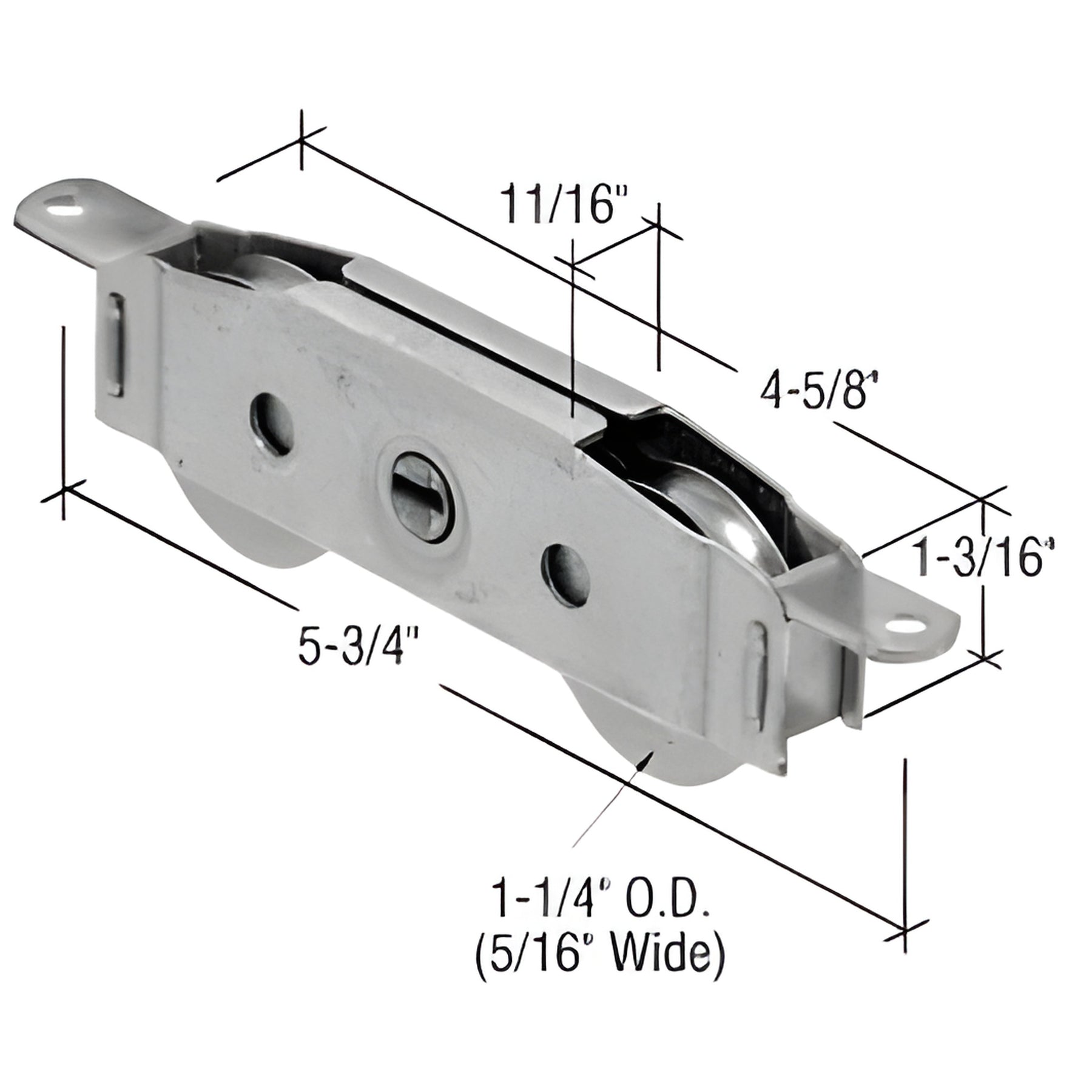 CRL 1-1/4" Tandem Steel Ball Bearing Sliding Glass Door Roller with 11/16" Wide Housing