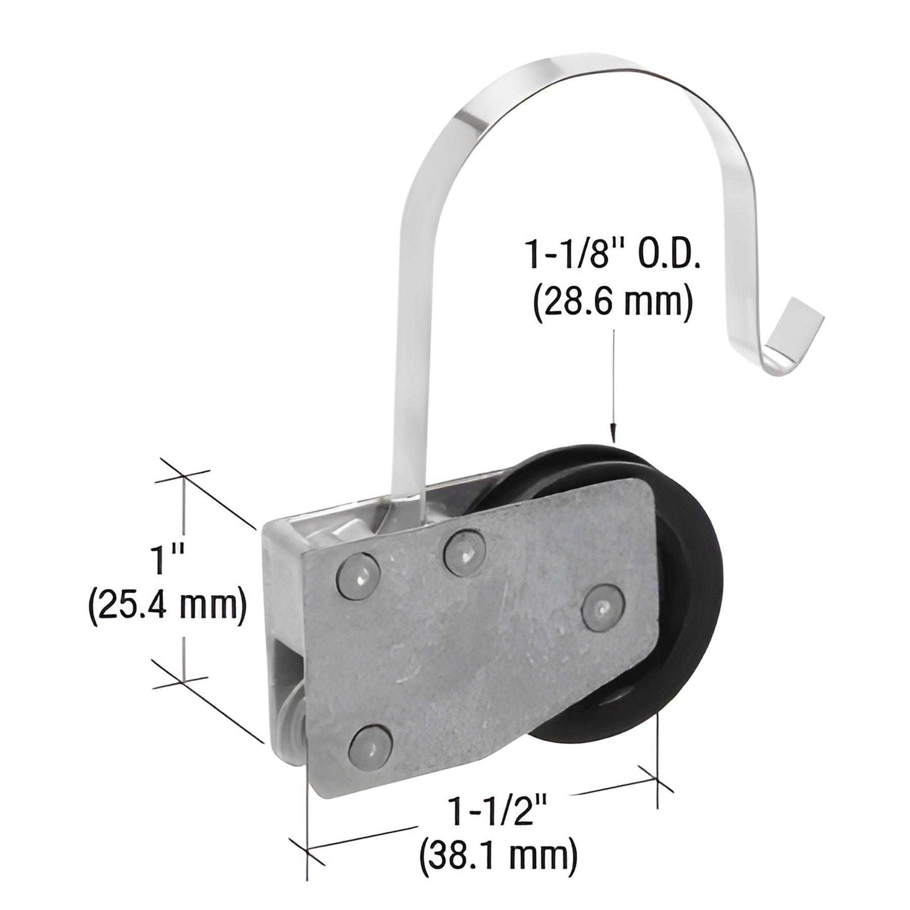 CRL 1-1/8" Nylon Center Groove Sliding Screen Door Roller Assembly for Monar Doors