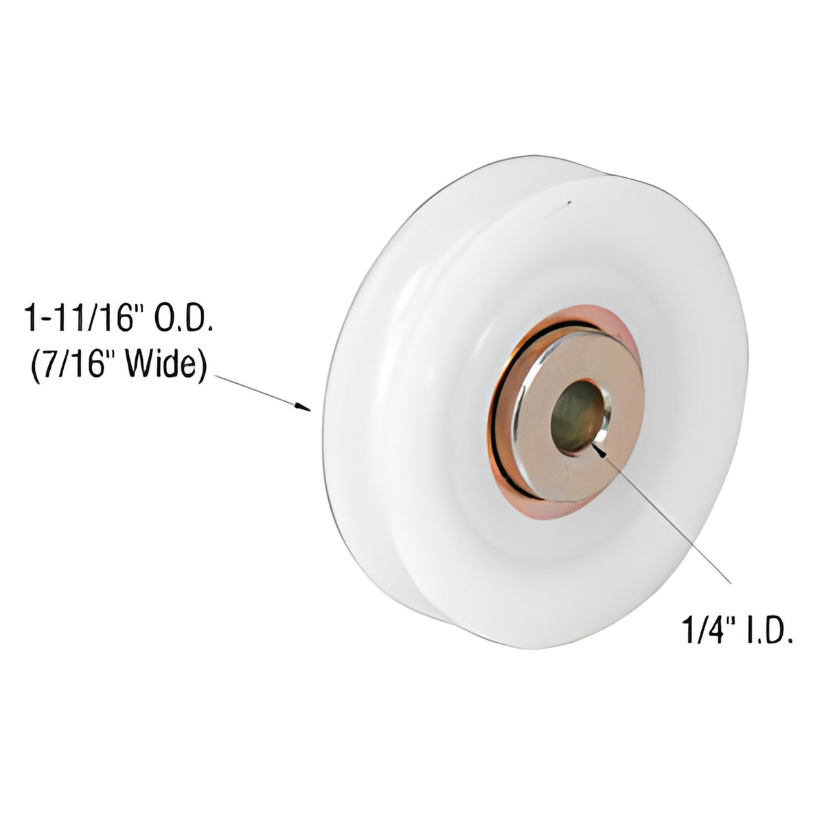 CRL 1-11/16" Nylon Ball Bearing Replacement Roller 7/16" Wide
