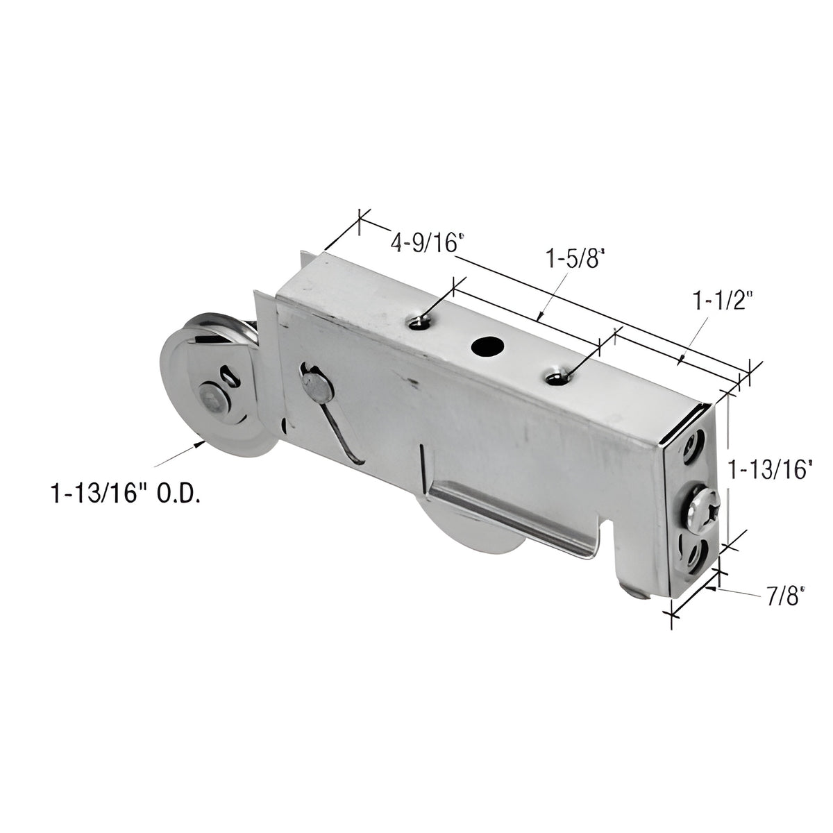 CRL 1-13/16" Stainless Steel Ball Bearing Sliding Glass Door Roller with 1-1/4" Wide Housing