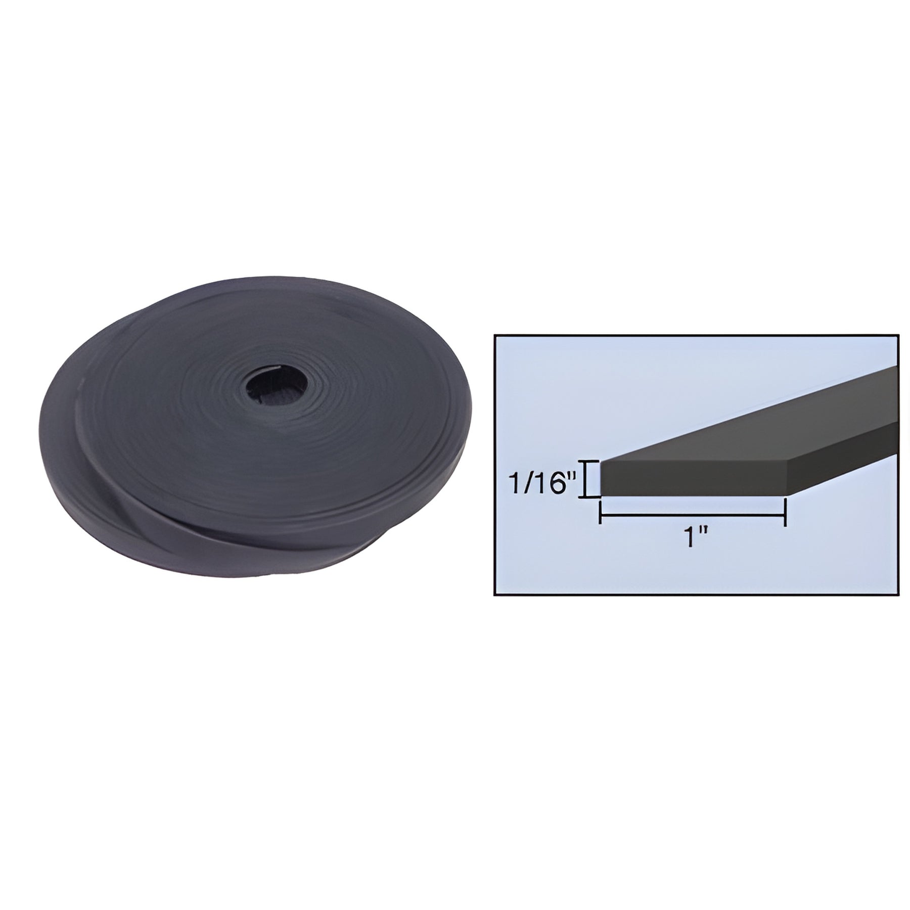 CRL 1/16" x 1" Bulk Rolled Flexible PVC Setting Block Material - 100'