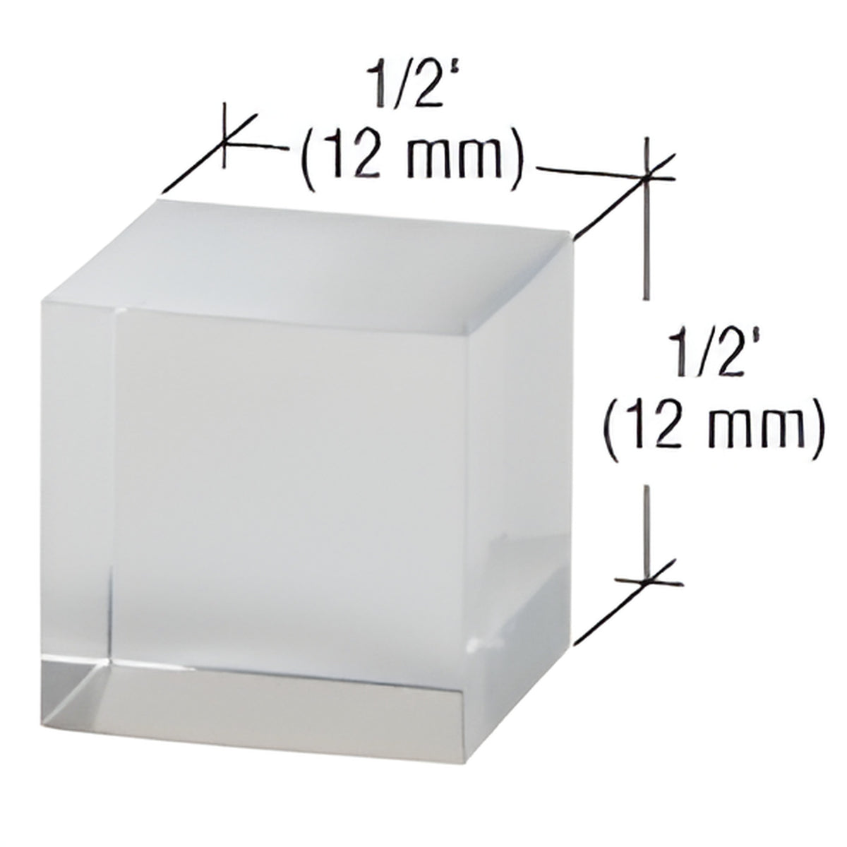 CRL 1/2" UV Bond Square Crystal Shelf Support