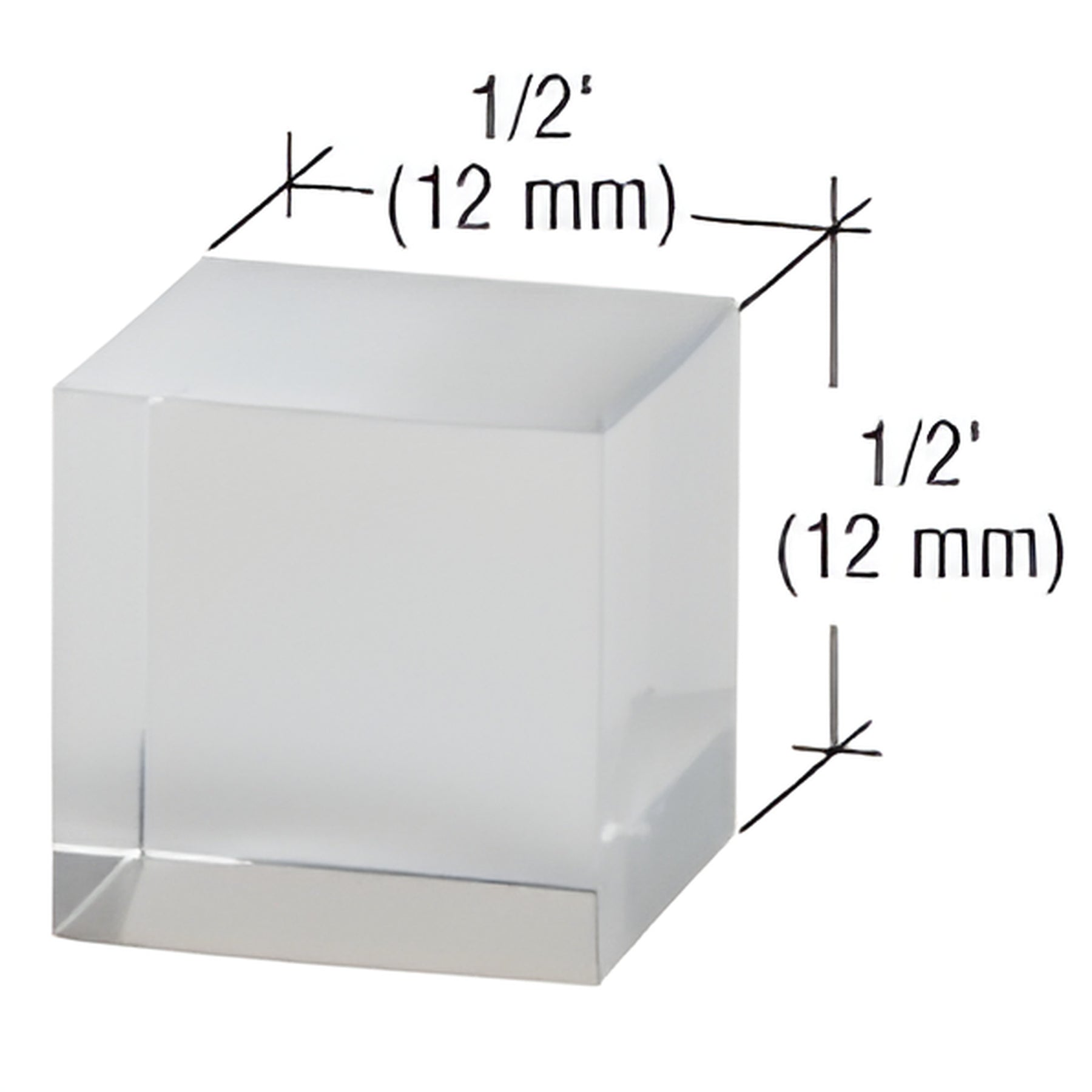 CRL 1/2" UV Bond Square Crystal Shelf Support