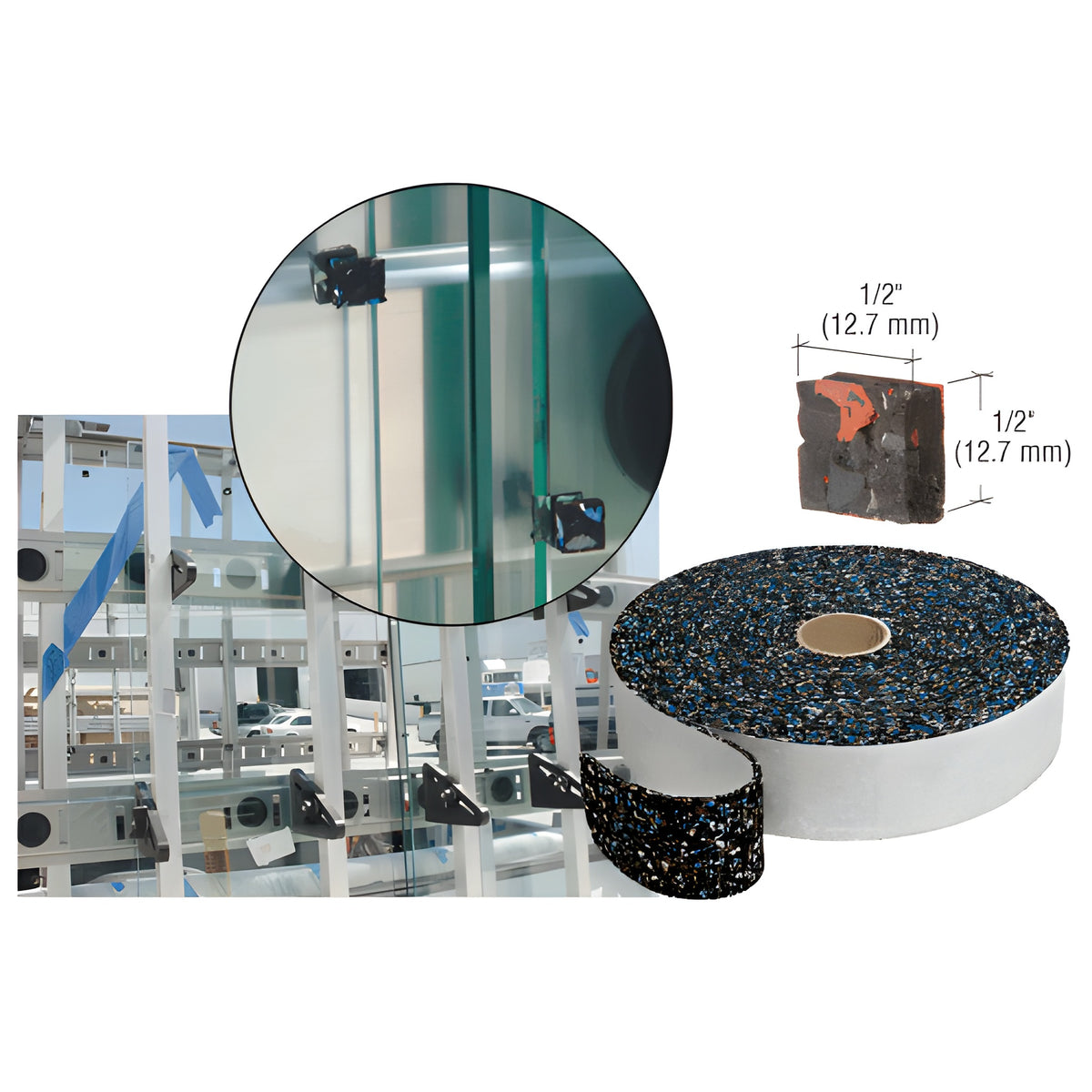 CRL 1/2" x 1/2" x 1/4" Sponge Rubber Shipping Pads - Bulk
